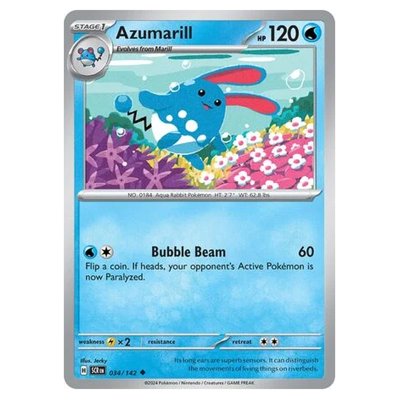 Azumarill 034/142 Pokémon single card from Stellar Crown