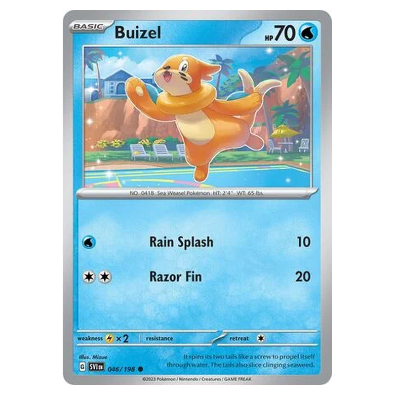 Buizel 046/198 Pokémon single card from Scarlet and Violet