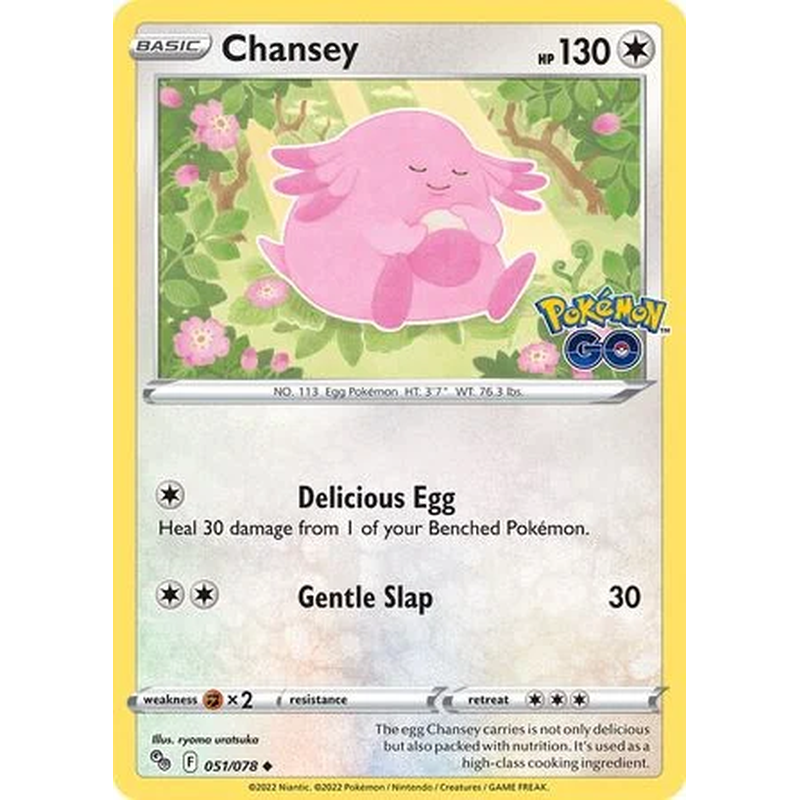 Chansey 051/078 Pokémon single card from Pokémon GO