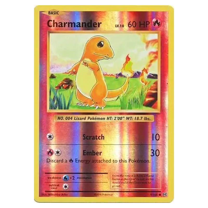 Charmander 009/108 Reverse Holo Pokémon single card from XY Evolutions