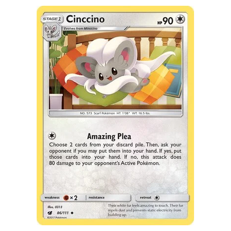 Cinccino 086/111 Pokémon single card from Crimson Invasion