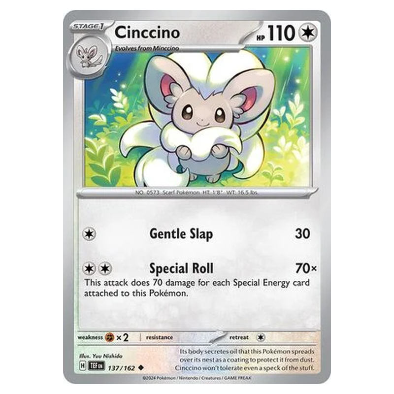 Cinccino 137/162 Pokémon single card from Temporal Forces