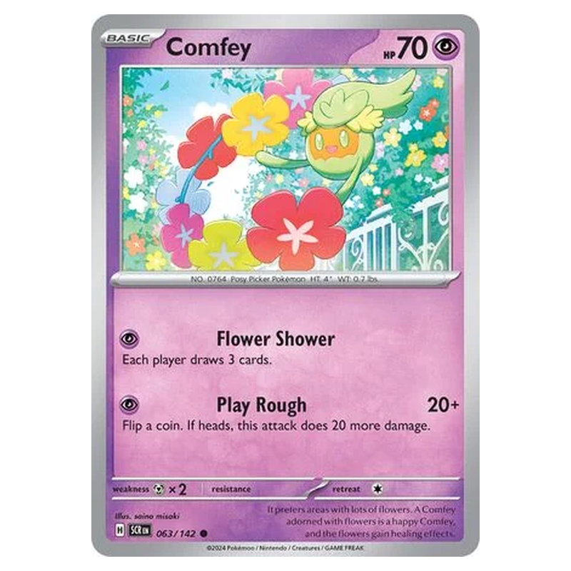 Comfey 063/142 Pokémon single card from Stellar Crown
