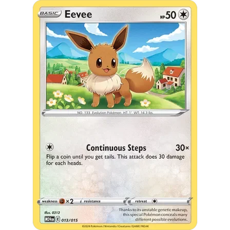 Eevee 013/015 Pokémon single card from McDonald's Dragon Discovery promo set