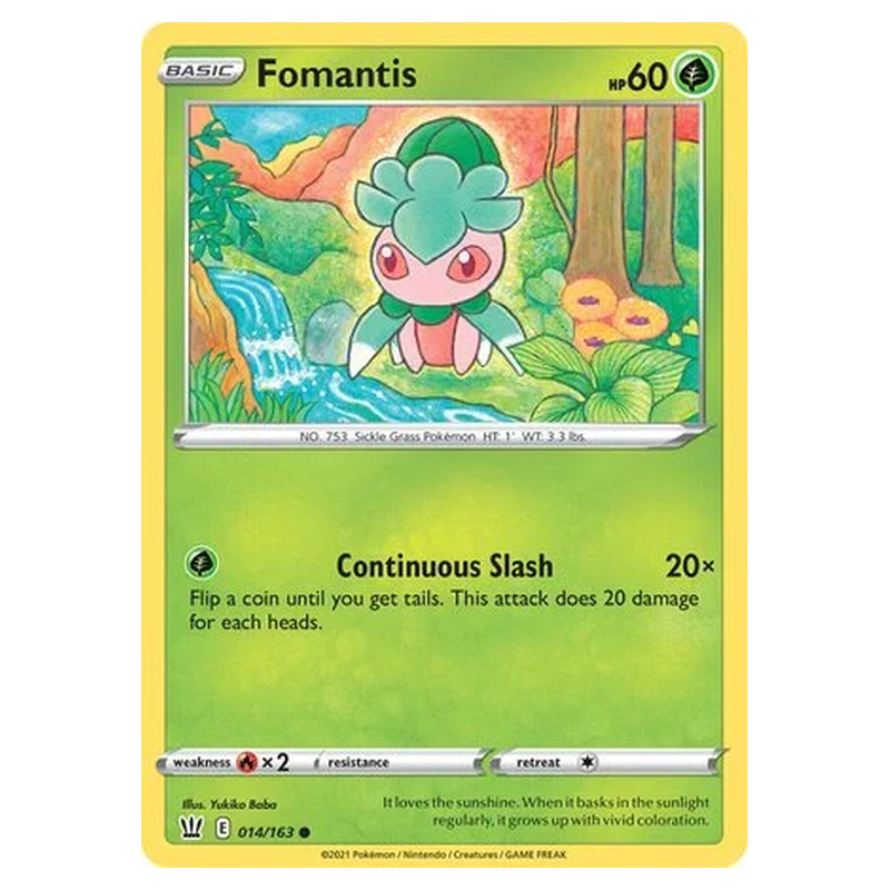 Fomantis 014/163 Pokémon single card from Battle Styles