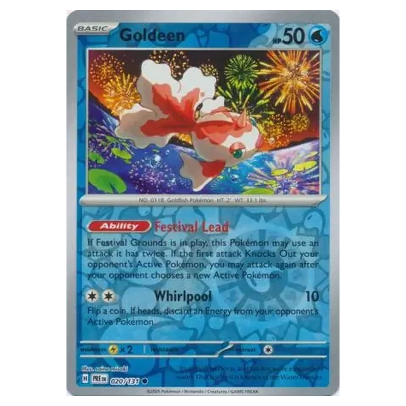 Goldeen 020/131 Reverse Holo Pokémon single card from Prismatic Evolutions