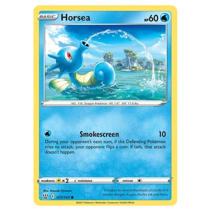 Horsea 031/163 Pokémon single card from Battle Styles