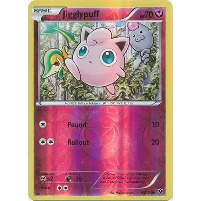 Jigglypuff 65/124 Reverse Holo Pokémon single card from XY Fates Collide