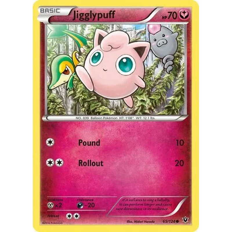 Jigglypuff 65/124 Pokémon single card from XY Fates Collide