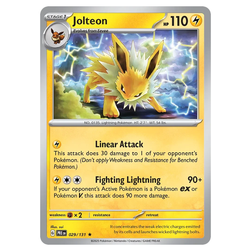 Jolteon 029/131 Holo Pokémon single card from Prismatic Evolutions