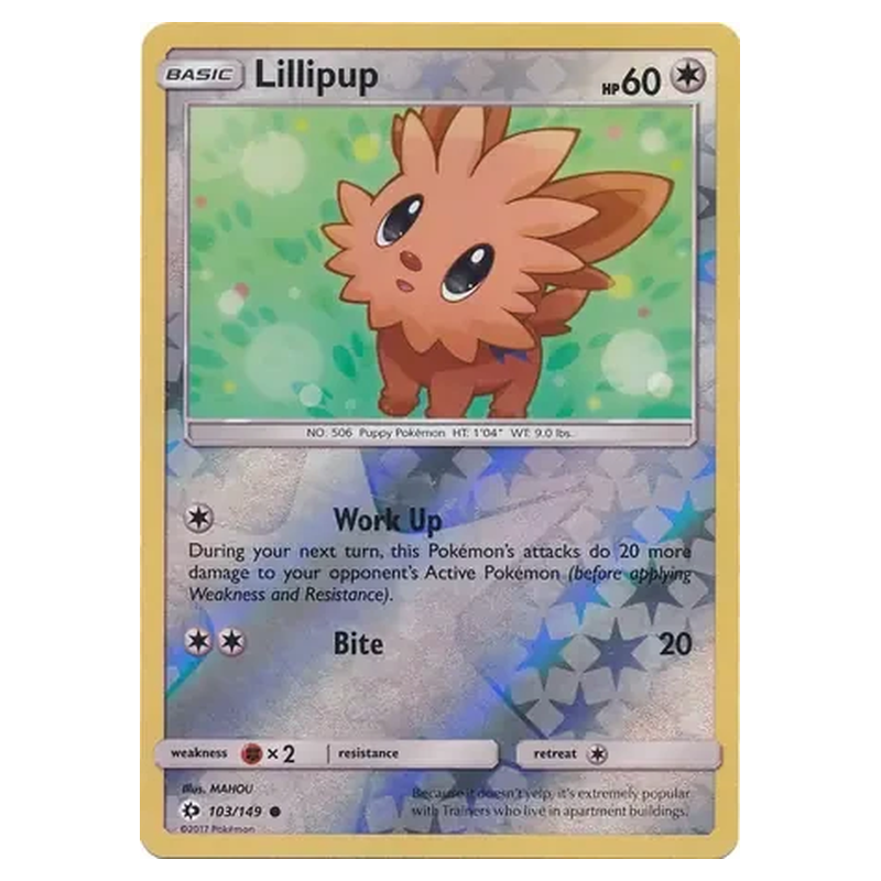 Lillipup 103/149 Reverse Holo Pokémon single card from Sun and Moon