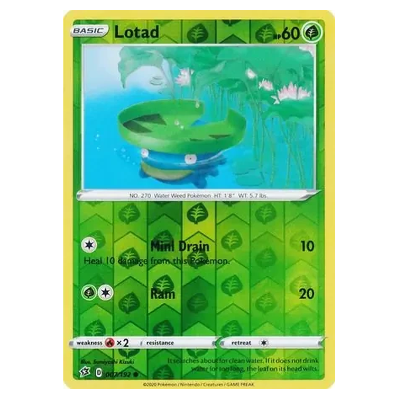 Lotad 007/192 Reverse Holo Pokémon single card from Rebel Clash
