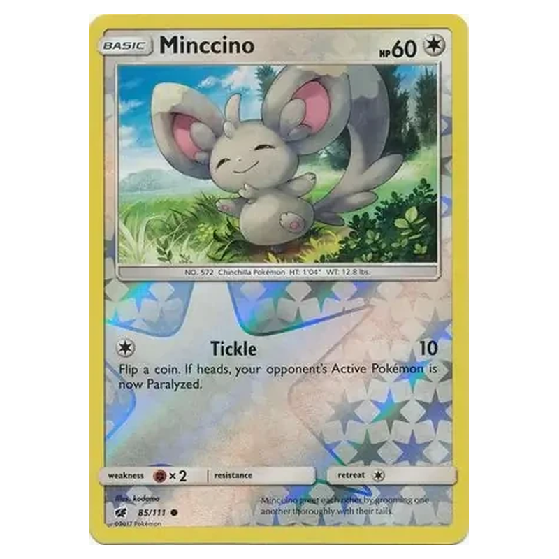 Minccino 085/111 Reverse Holo Pokémon single card from Crimson Invasion