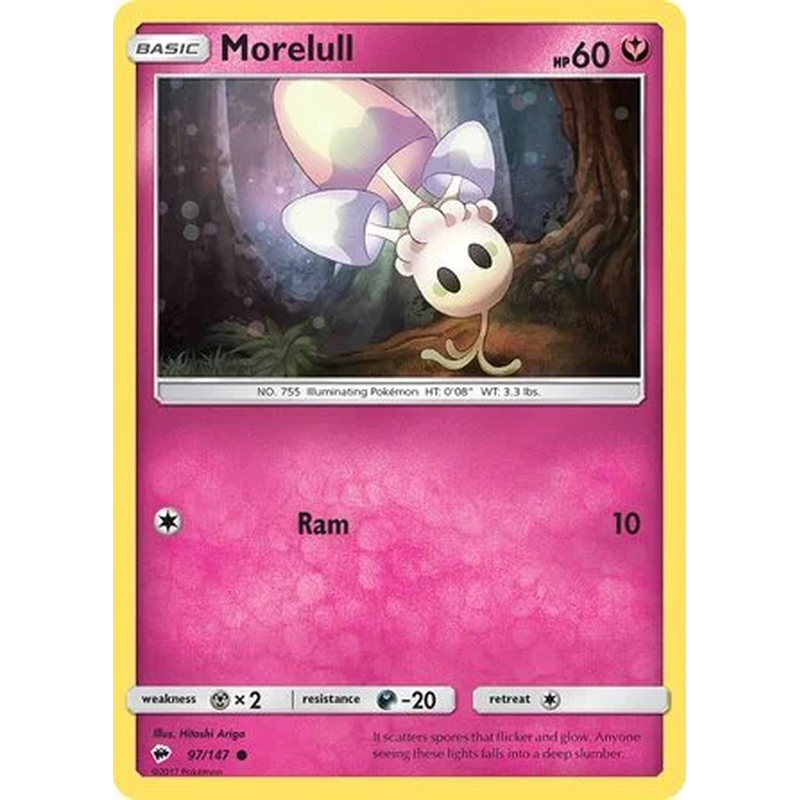 Morelull 97/147 Pokémon single card from Sun and Moon Burning Shadows