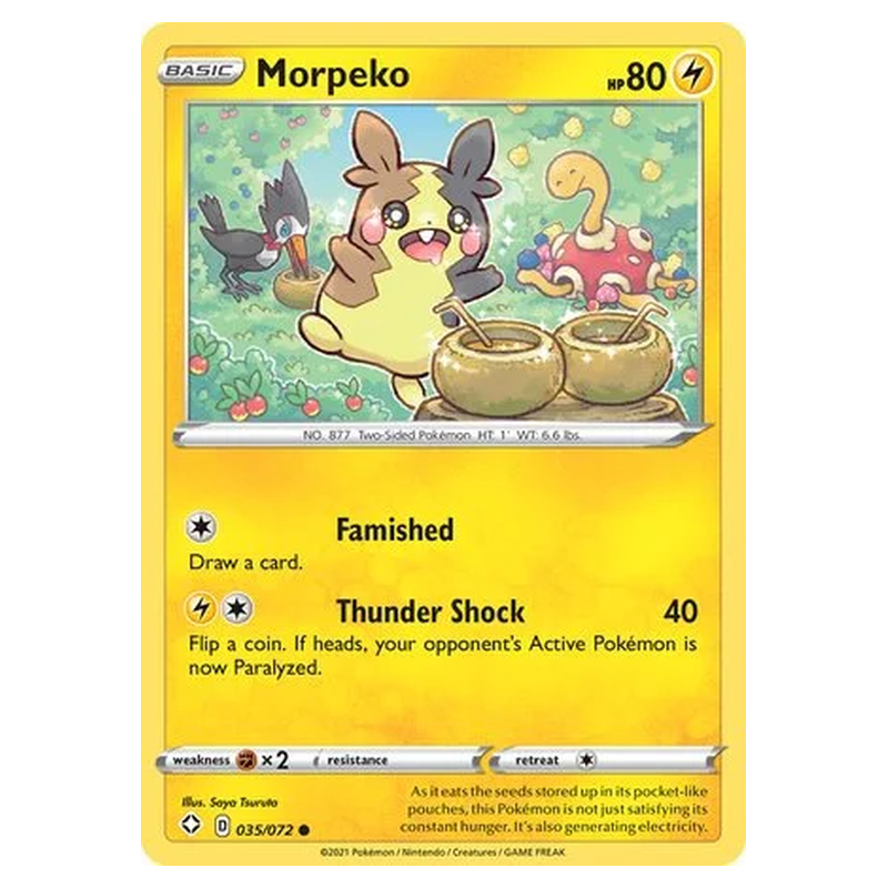 Morpeko 035/072 Pokémon single card from Shining Fates