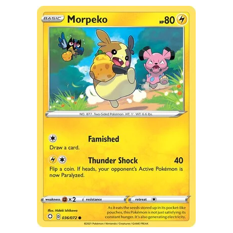Morpeko 036/072 Pokémon single card from Shining Fates