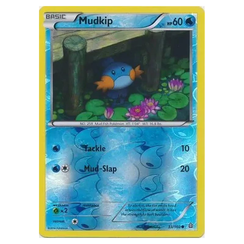 Mudkip 033/160 Reverse Holo Pokémon single card from XY Primal Clash