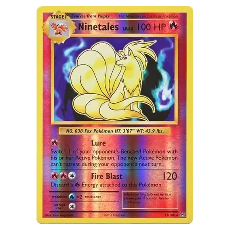 Ninetales 015/108 Reverse Holo Pokémon single card from XY Evolutions
