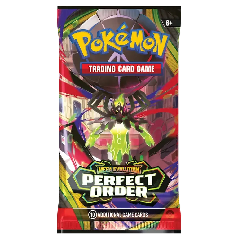 Sealed English Pokémon TCG Perfect Order booster pack featuring Mega Zygarde artwork