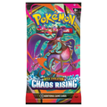 Sealed English Pokémon TCG Chaos Rising booster pack featuring Mega Dragalge artwork