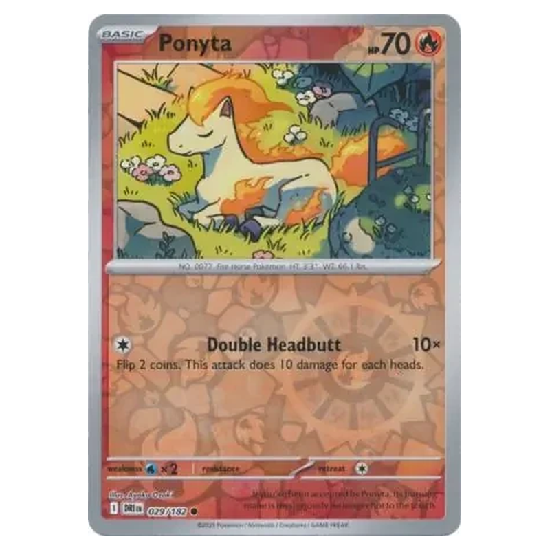 Ponyta 029/182 Reverse Holo Pokémon single card from Paradox Rift