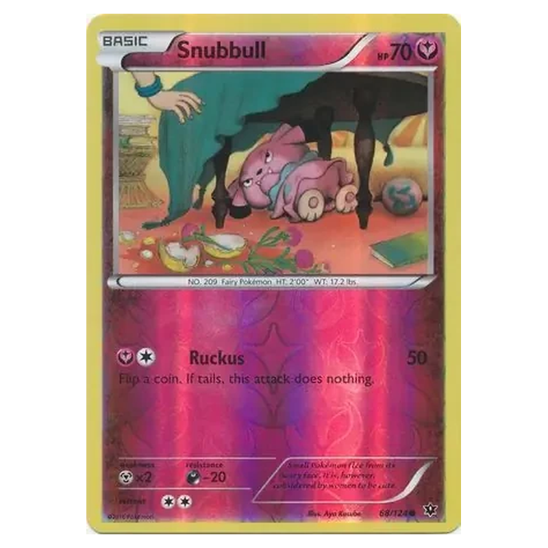 Snubbull 068/124 Reverse Holo Pokémon single card from XY Fates Collide