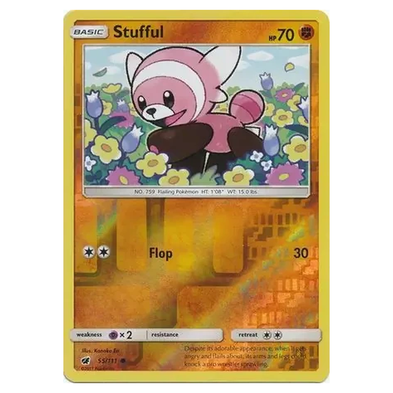 Stufful 055/111 Reverse Holo Pokémon single card from Crimson Invasion