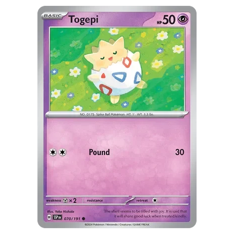 Togepi 070/191 Pokémon single card from Surging Sparks