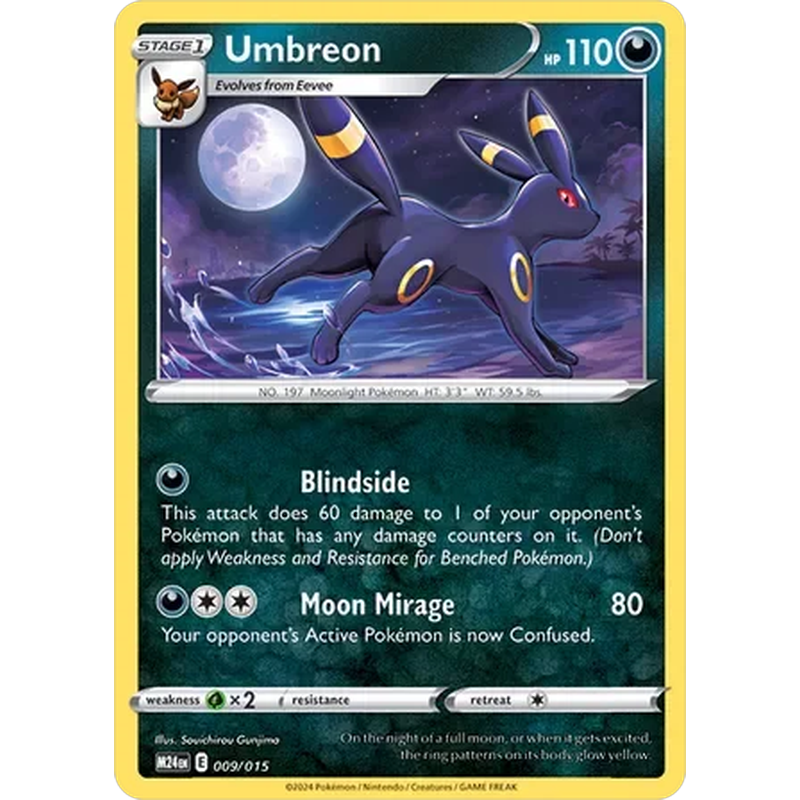 Umbreon 009/015 Pokémon single card from McDonald's Dragon Discovery promo set