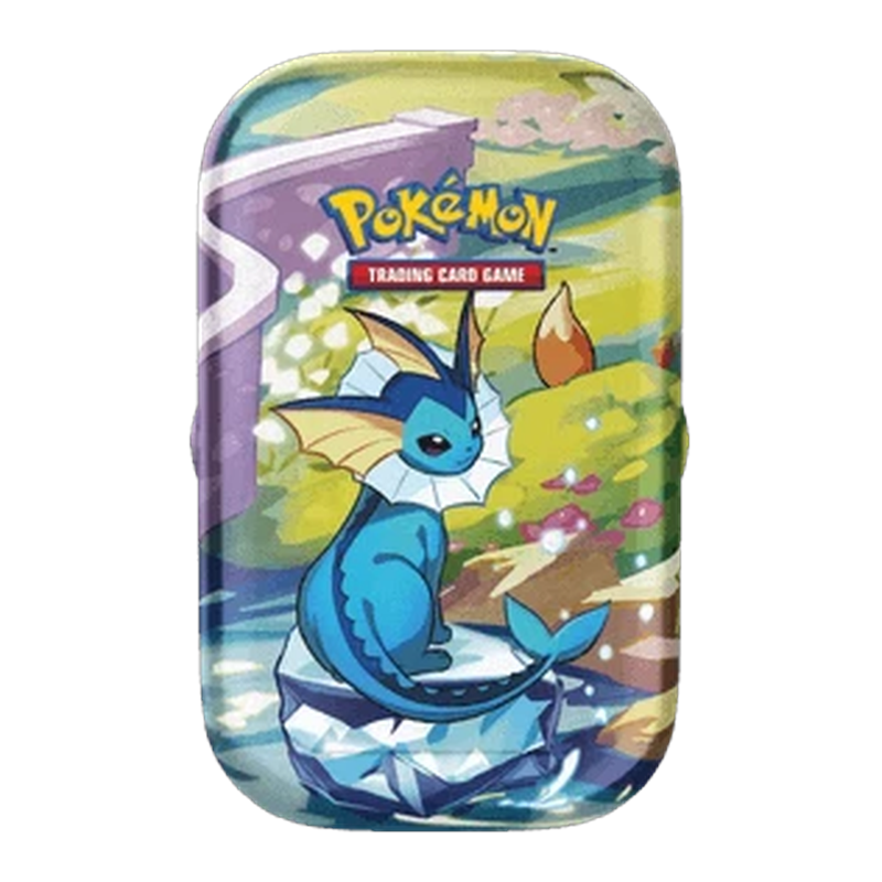 Sealed Vaporeon Mini Tin from Prismatic Evolutions