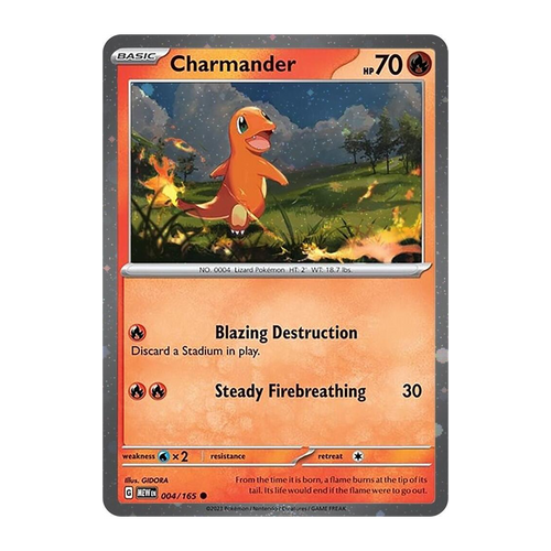 Graded Charmander 004/165 Scarlet and Violet 151 Pokémon Cosmos Holo card, RKT 9, sealed in protective slab