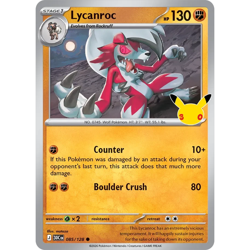 Lycanroc 085/128 - 30th Celebration