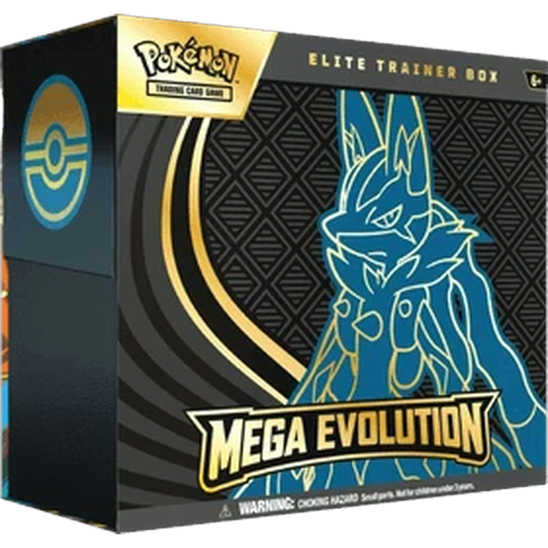 Sealed English Mega Evolution Elite Trainer Box featuring Mega Lucario