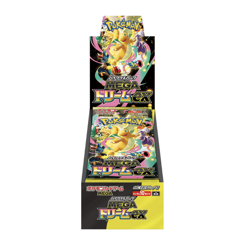 Sealed Japanese MEGA Dream ex booster box featuring Dragonite artwork, shrink wrapped