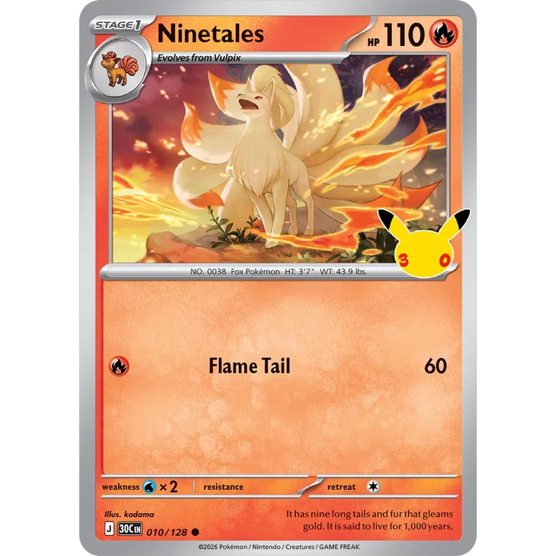 Ninetales 010/128 - 30th Celebration