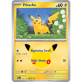 Pikachu 045/128 Pokémon single card from 30th Celebration, Mint condition