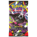 Sealed English Pokémon TCG Pitch Black booster pack featuring Mega Darkrai artwork