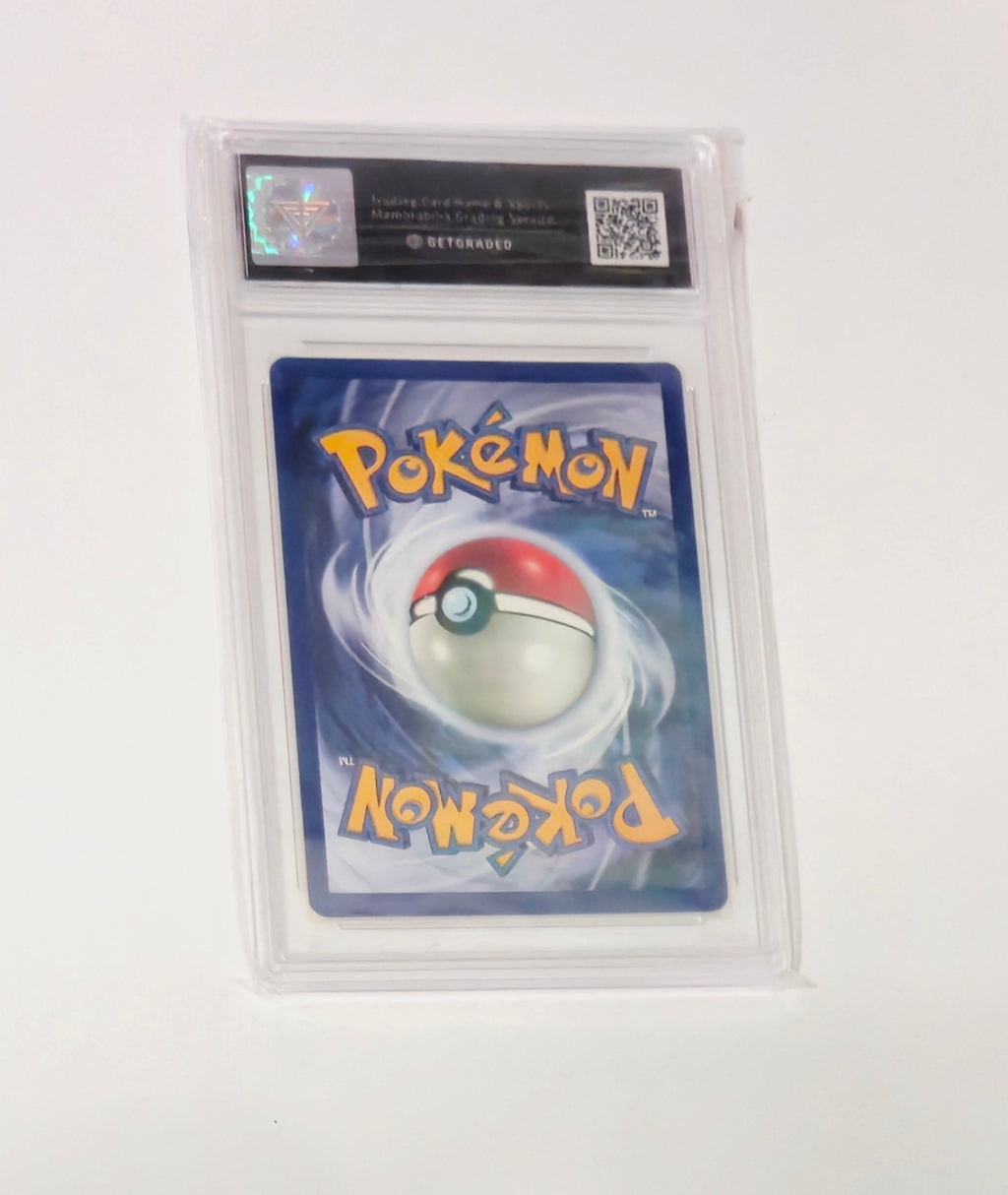 Graded 1st Edition Seadra 42/62 Fossil Pokémon card, GG 8.5, sealed in protective slab