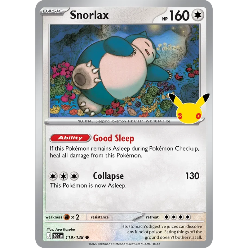 Snorlax 119/128 - 30th Celebration