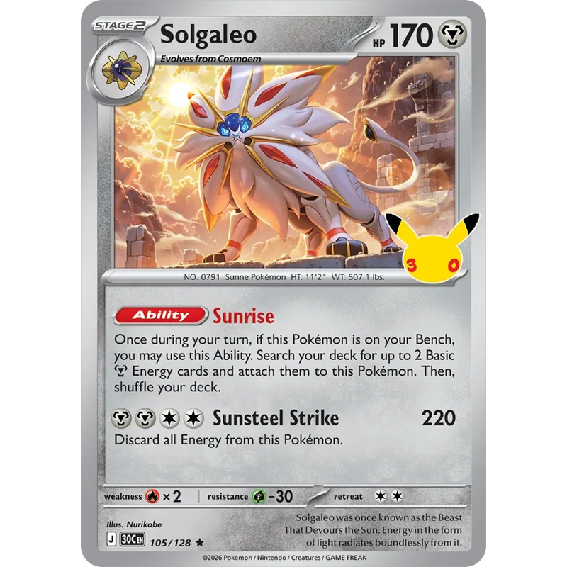 Solgaleo 105/128 - 30th Celebration