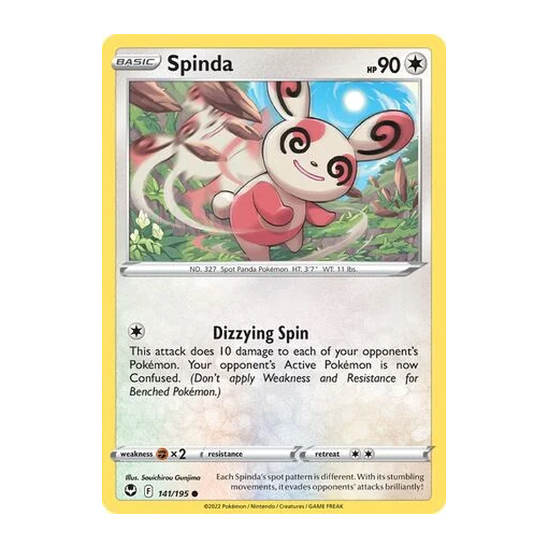 Spinda 141/195 Pokémon single card from Silver Tempest, Near Mint condition