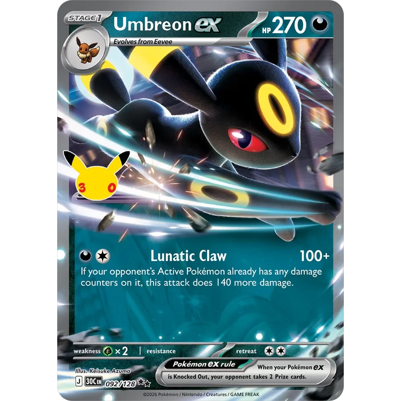 Umbreon ex 092/128 - 30th Celebration