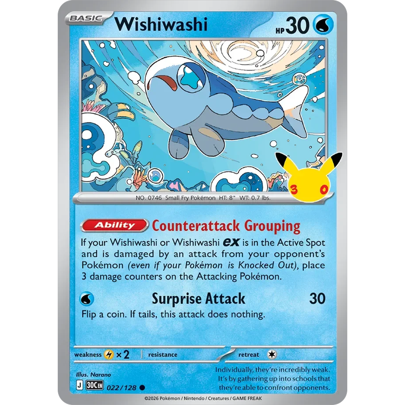 Wishiwashi 022/128 - 30th Celebration